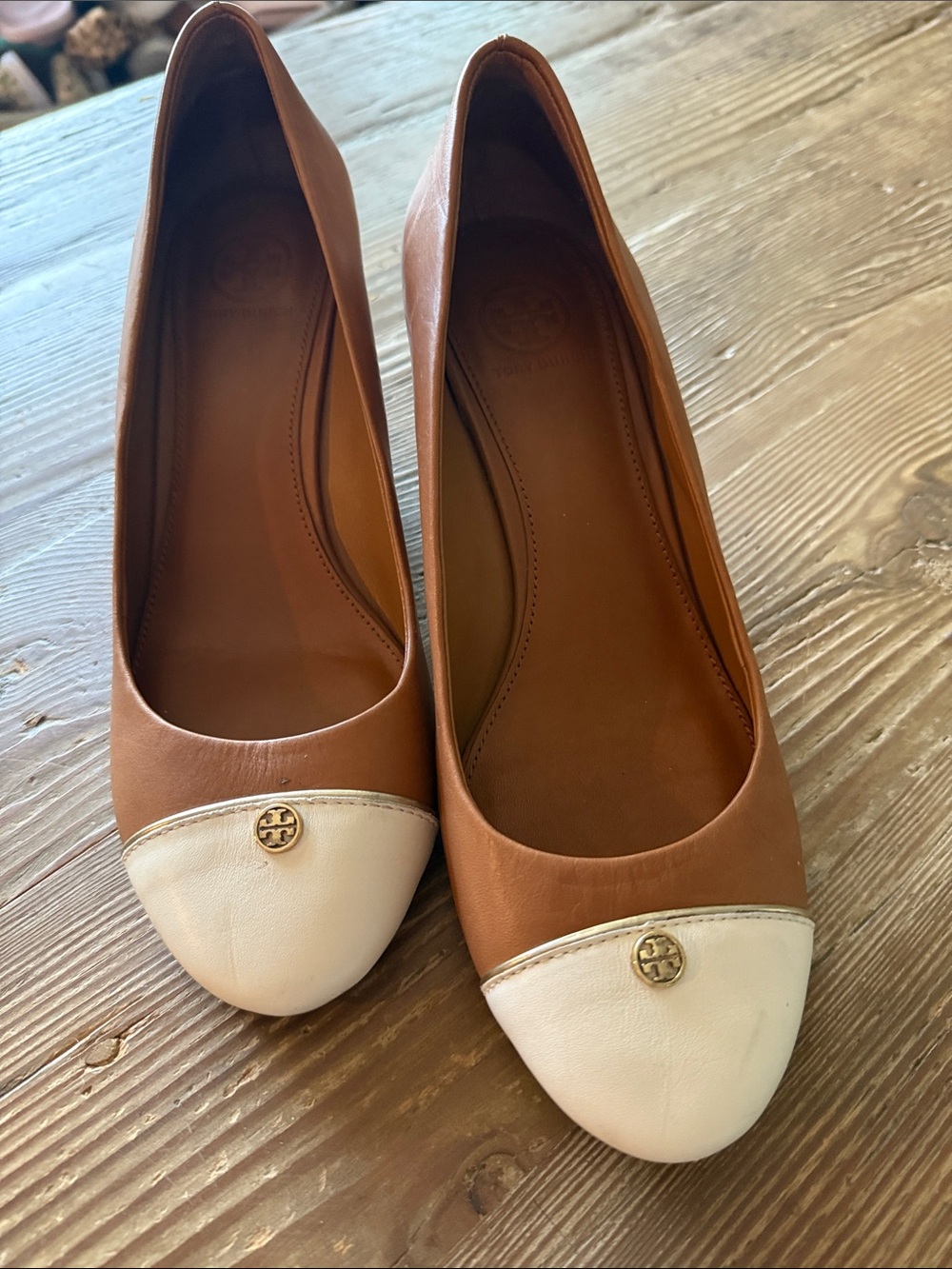 Tory Burch Tiffy Colorblock wedge pumps